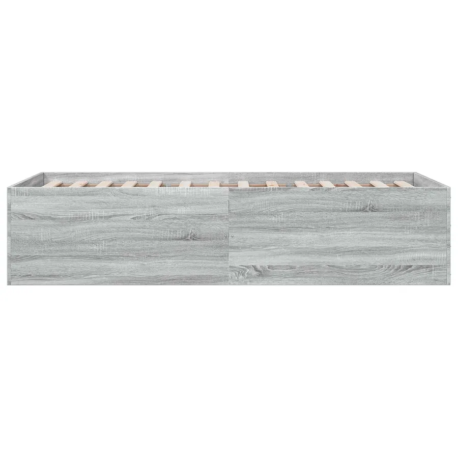 Cadre de lit au sol Gris béton 80 x 200 cm Bois d'ingénierie - 5