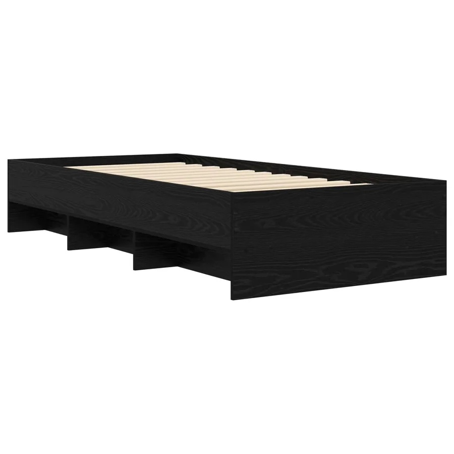 Cadre de lit Chêne noir 80 x 200 cm Bois d'ingénierie - 2