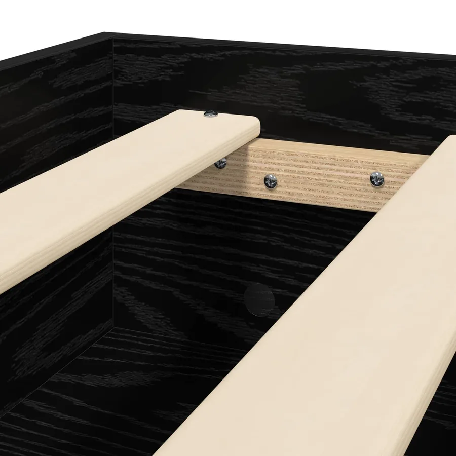 Cadre de lit Chêne noir 80 x 200 cm Bois d'ingénierie - 6