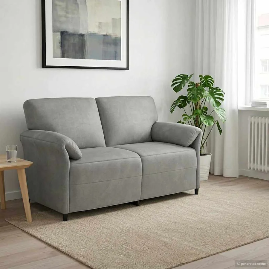 Sofa 2 places Gris clair 158 x 83 x 95 cm Velours