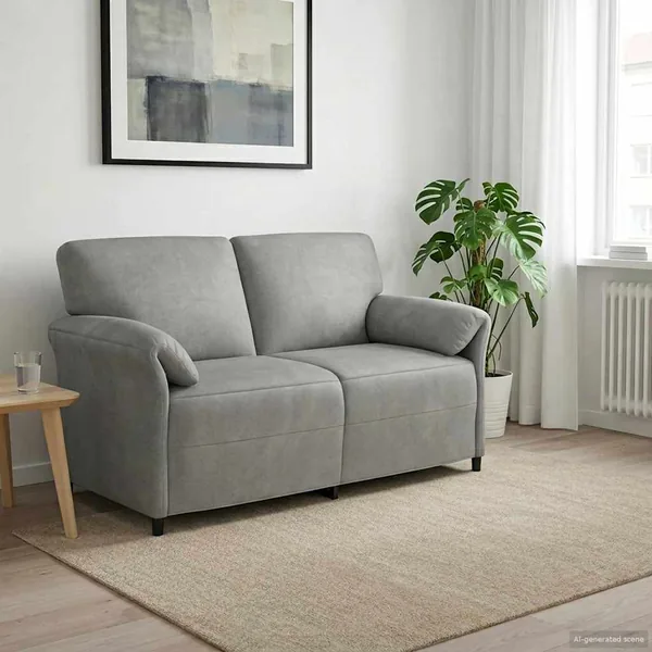 Sofa 2 places Gris clair 158 x 83 x 95 cm Velours