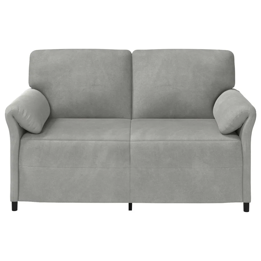 Sofa 2 places Gris clair 158 x 83 x 95 cm Velours - 3