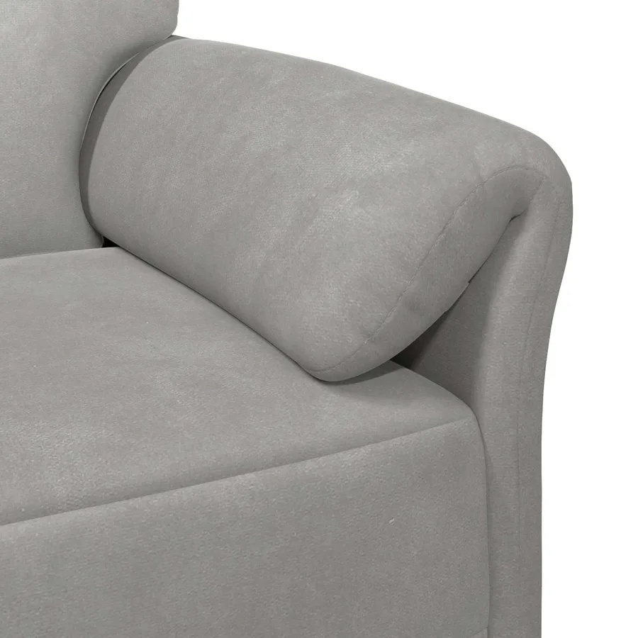 Sofa 2 places Gris clair 158 x 83 x 95 cm Velours - 6