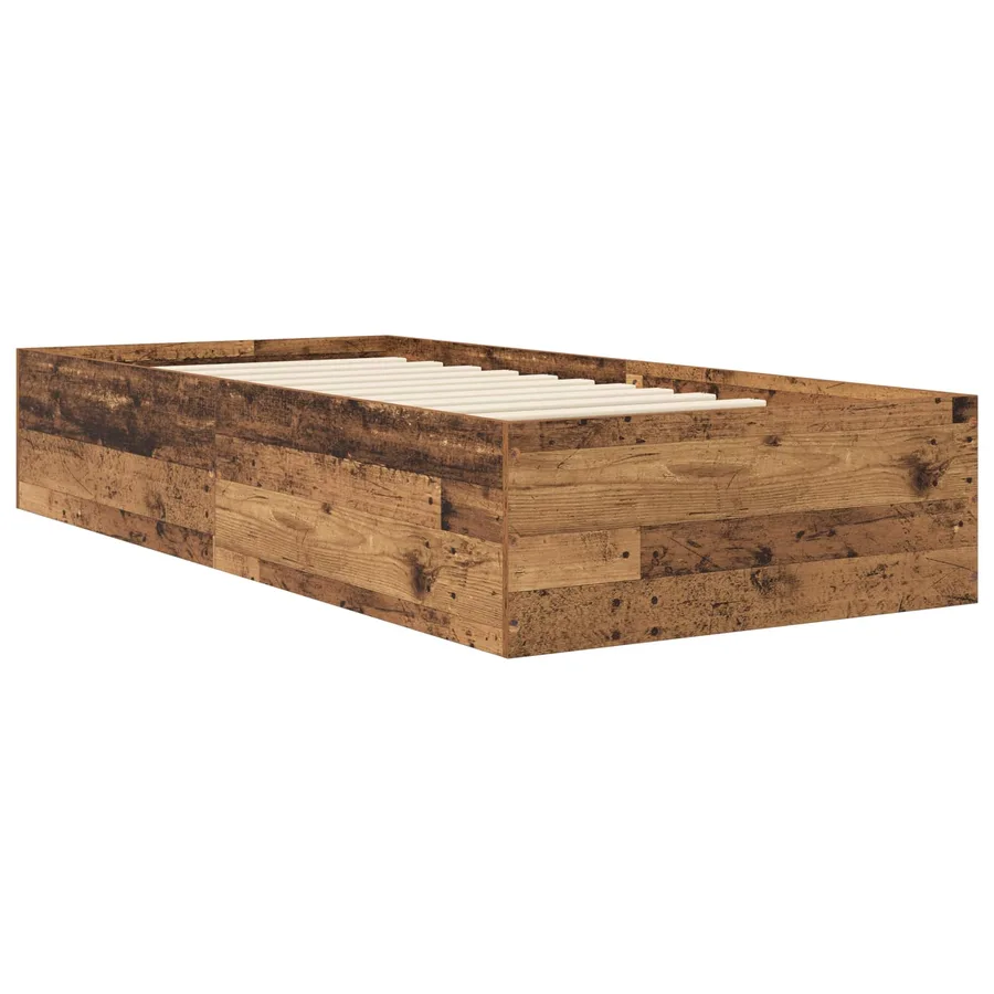 Cadre de lit au sol Bois ancien 80 x 200 cm Bois d'ingénierie - 2