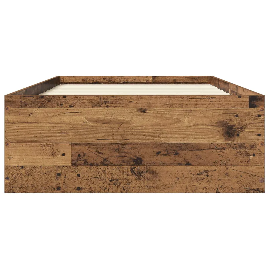 Cadre de lit au sol Bois ancien 80 x 200 cm Bois d'ingénierie - 3