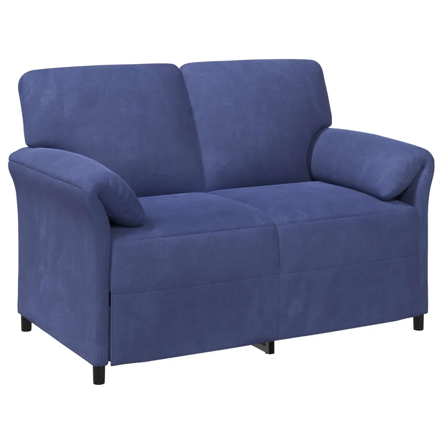 Sofa 2 places Bleu police 138 x 83 x 95 cm Velours - 2