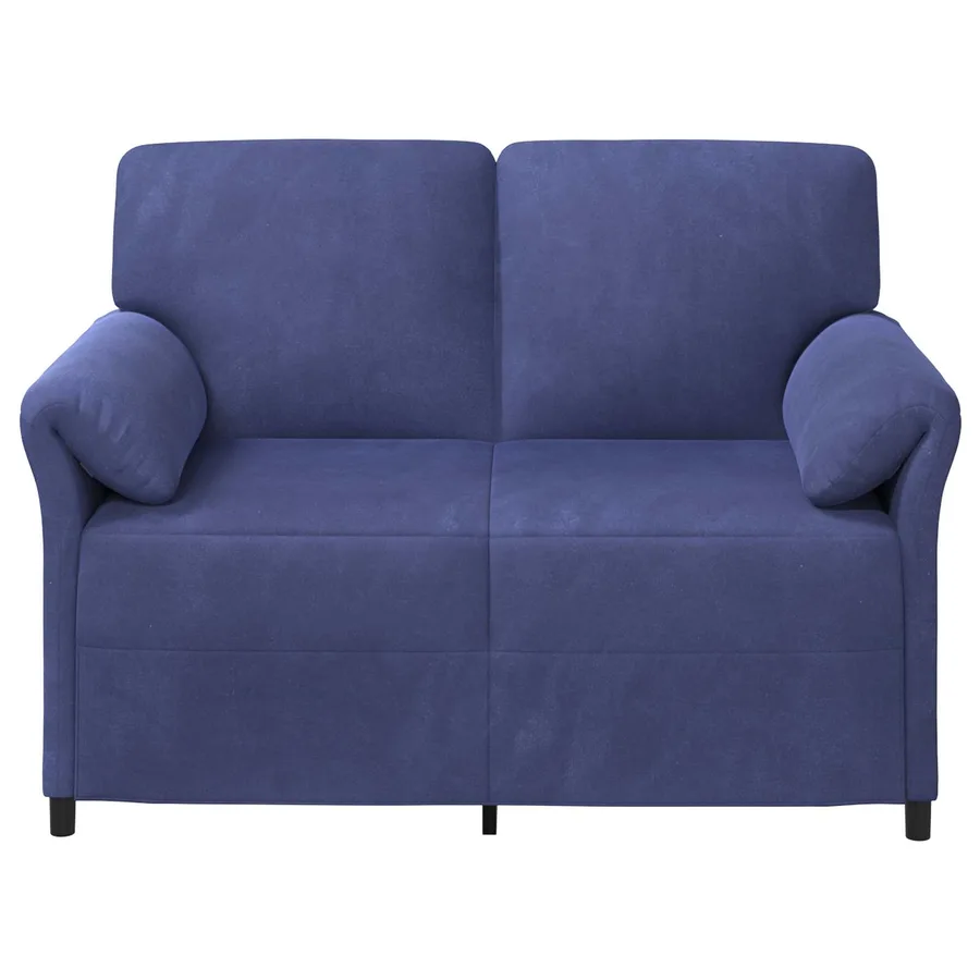 Sofa 2 places Bleu police 138 x 83 x 95 cm Velours - 3