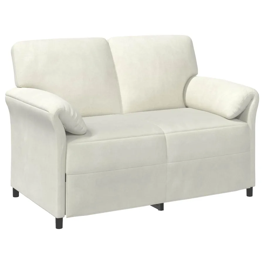 Sofa 2 places Crème 138 x 83 x 95 cm Velours - 2