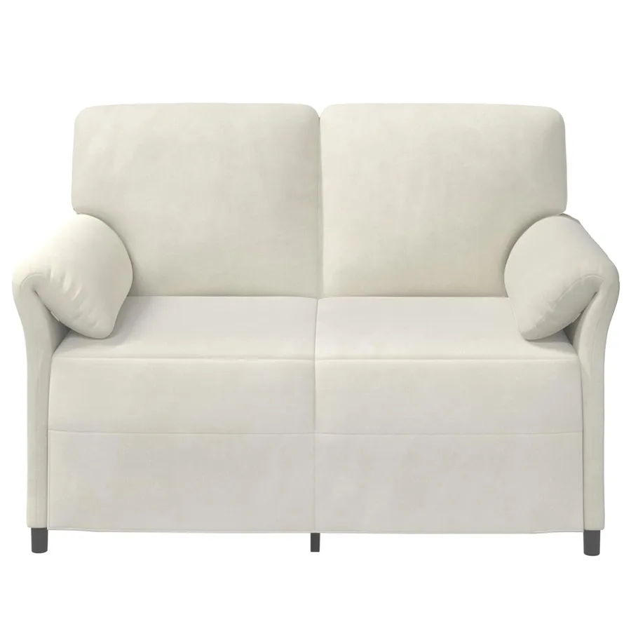 Sofa 2 places Crème 138 x 83 x 95 cm Velours - 3