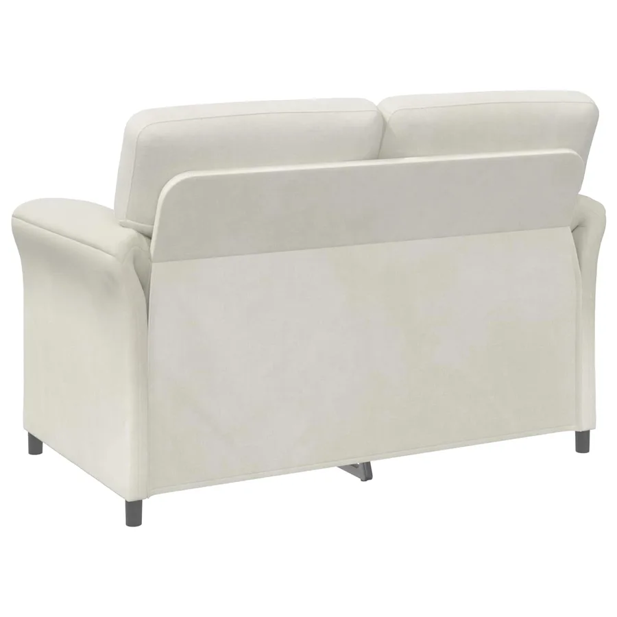 Sofa 2 places Crème 138 x 83 x 95 cm Velours - 5