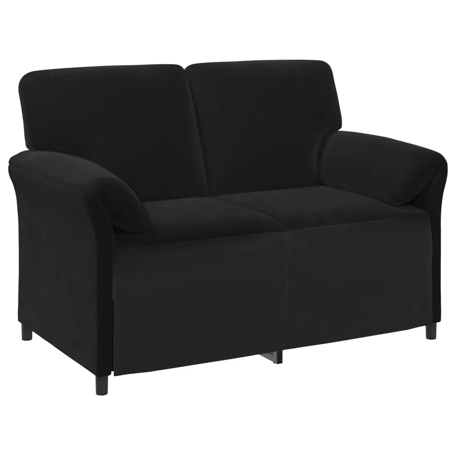 Sofa 2 places Noir 138 x 83 x 95 cm Velours - 2