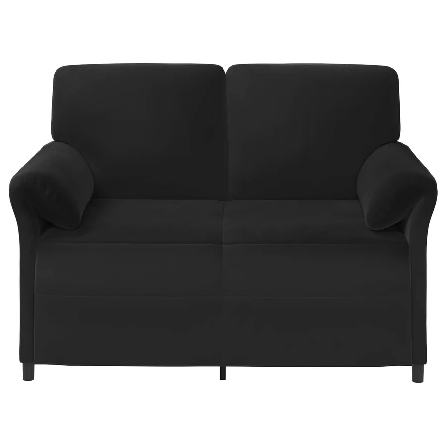 Sofa 2 places Noir 138 x 83 x 95 cm Velours - 3