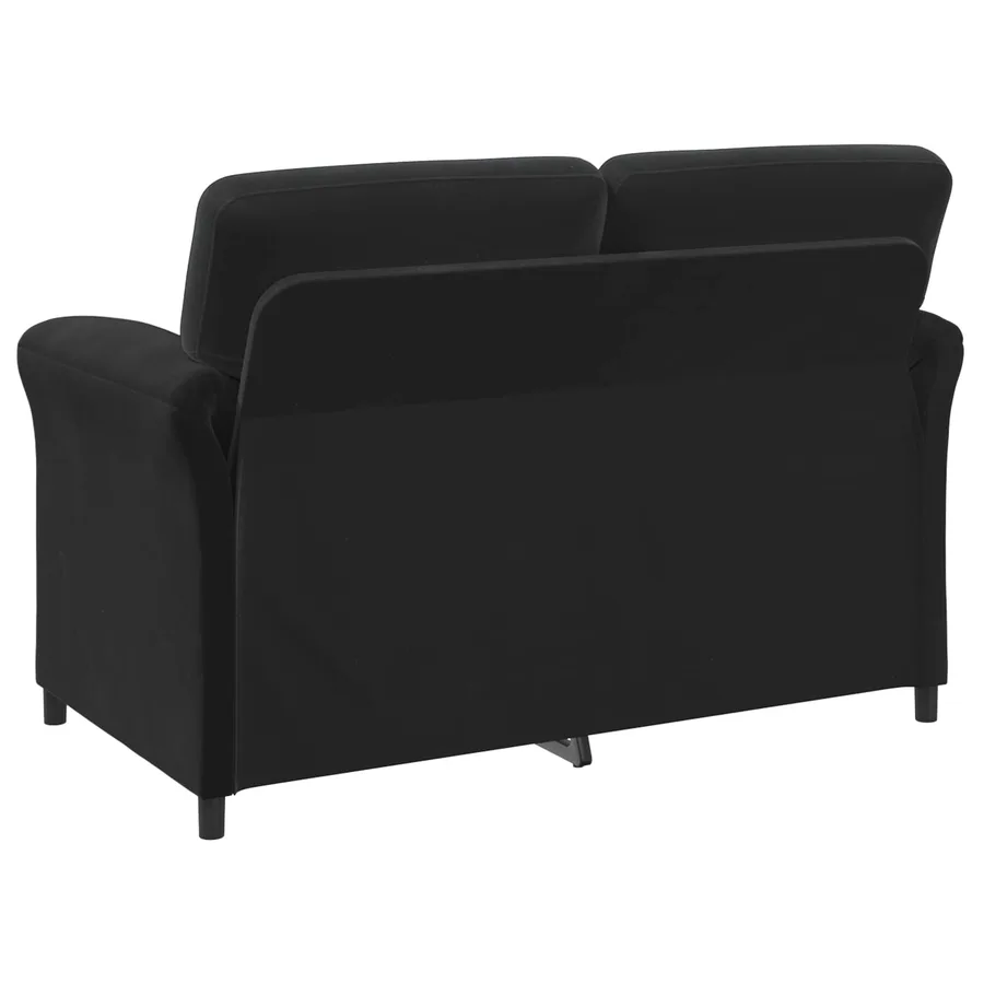 Sofa 2 places Noir 138 x 83 x 95 cm Velours - 5