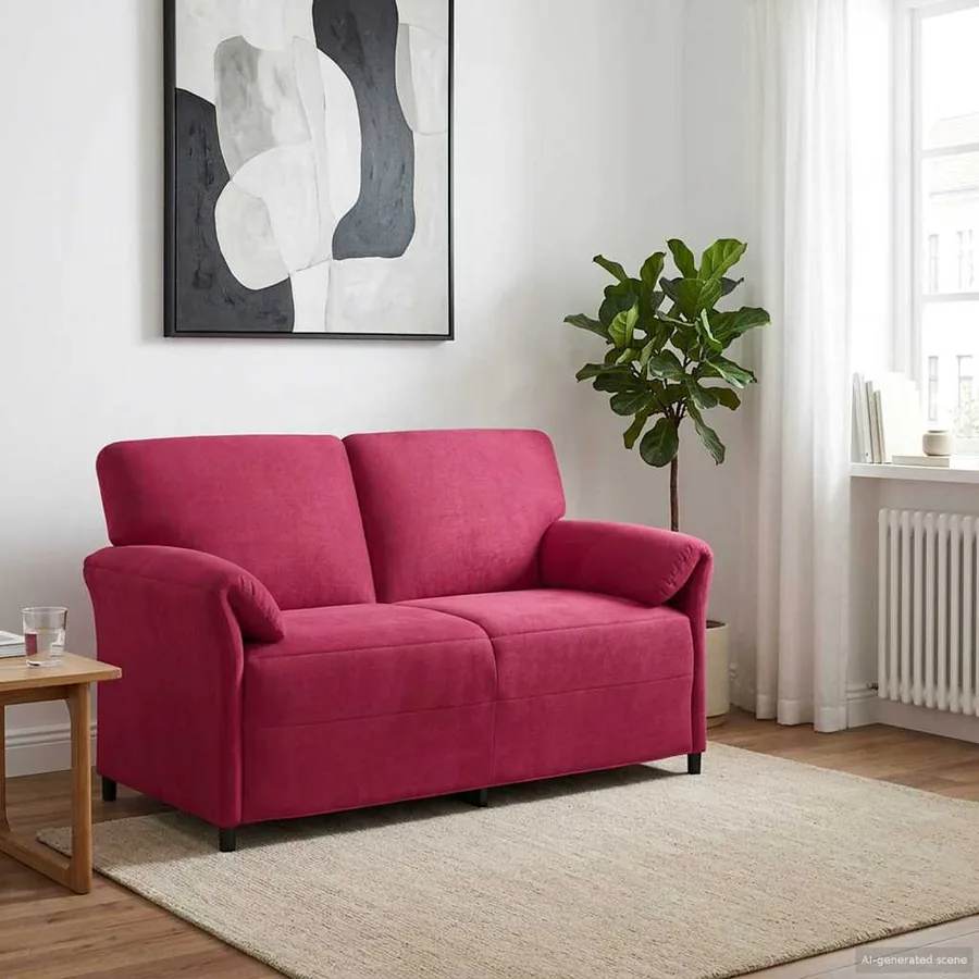 Sofa 2 places Bordeaux 158 x 83 x 95 cm Velours