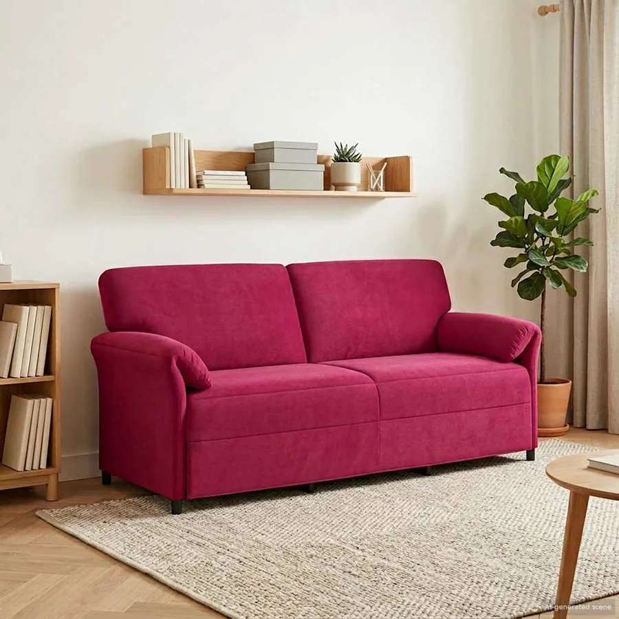 Sofa 3 places Bordeaux 198 x 83 x 95 cm Velours