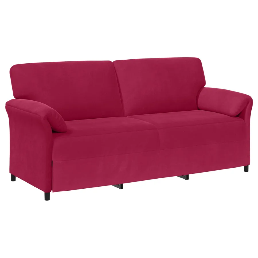 Sofa 3 places Bordeaux 198 x 83 x 95 cm Velours - 2