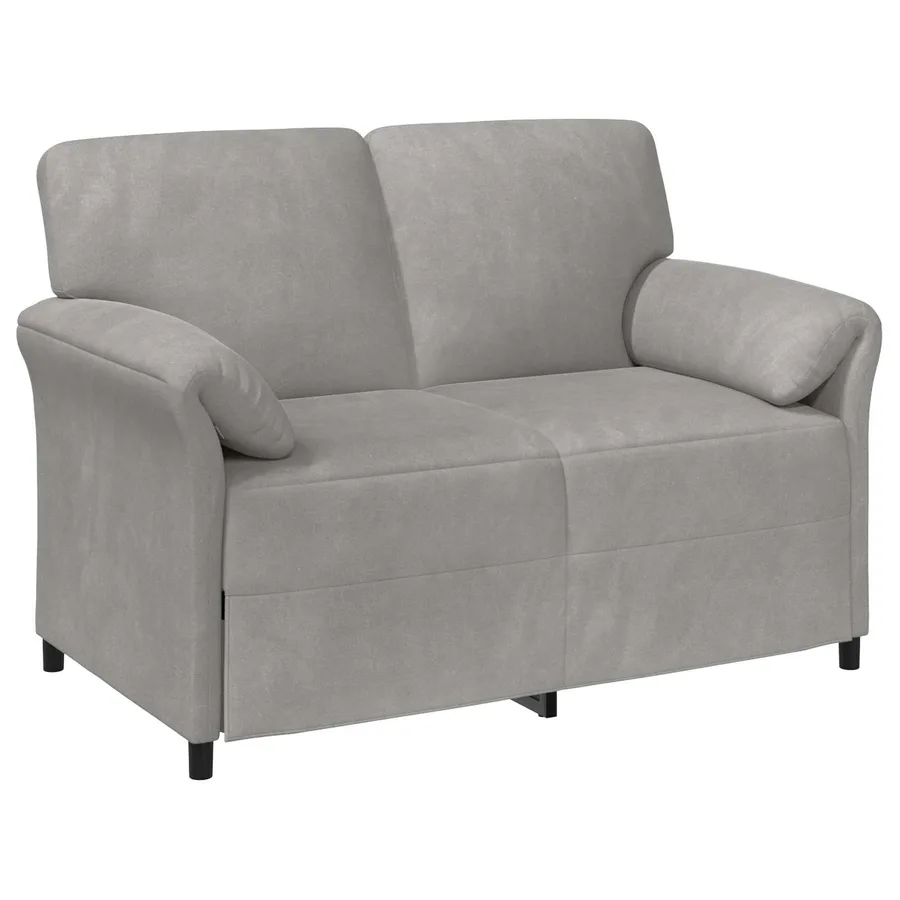 Sofa 2 places Gris clair 138 x 83 x 95 cm Velours - 2