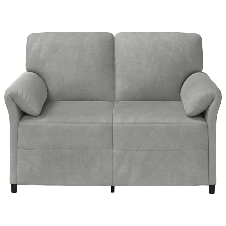 Sofa 2 places Gris clair 138 x 83 x 95 cm Velours - 3