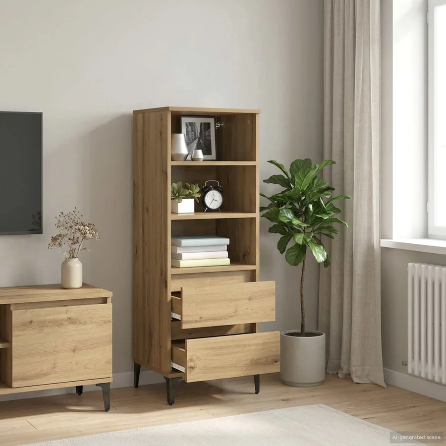 Haut Armoire Chêne artisanal 40 x 36 x 110 cm Bois d'ingénierie