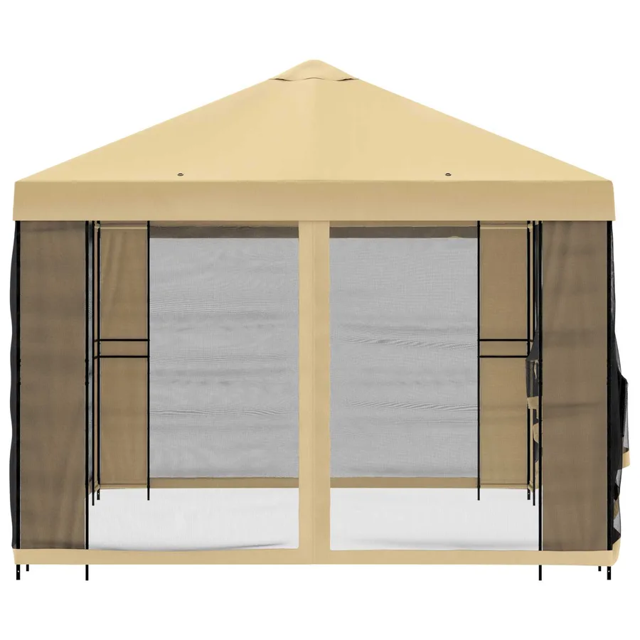 Abri de jardin avec parois 4 × 3 m Crème Polyester et Acier - 6