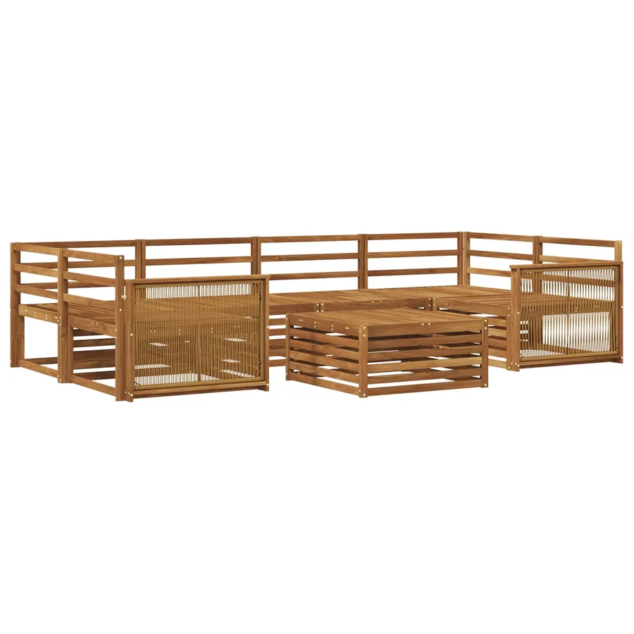 Ensemble de canapés d'extérieur 7 pcs Naturel - 2