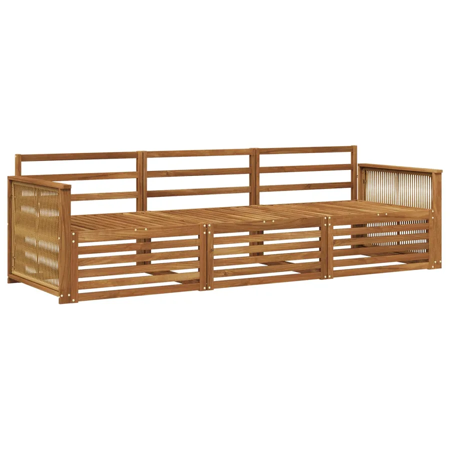 Ensemble de canapés d'extérieur 3 pcs Naturel - 2