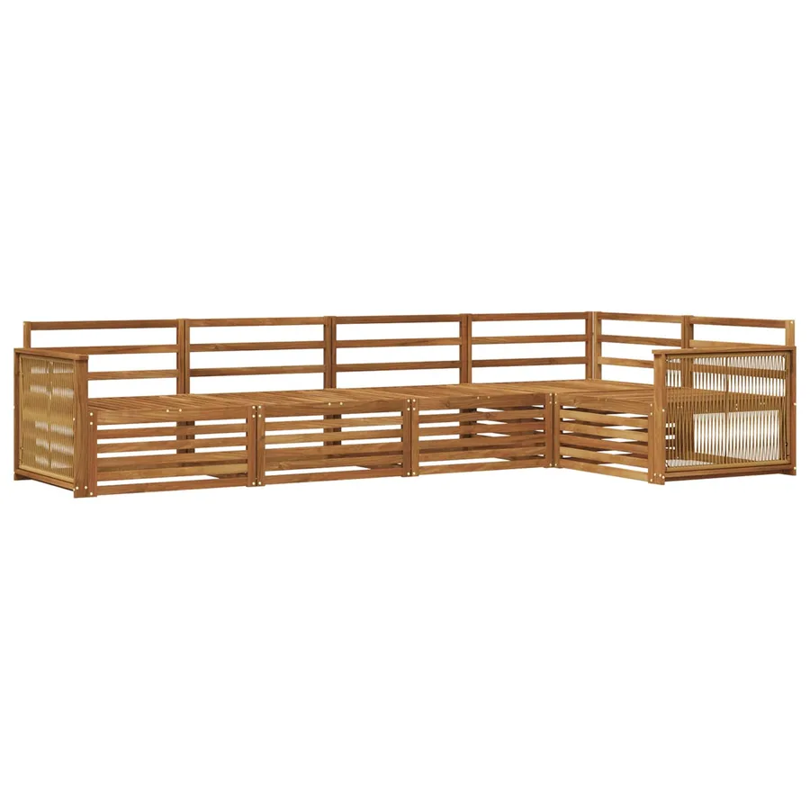Ensemble de canapés d'extérieur 5 pcs Naturel - 2