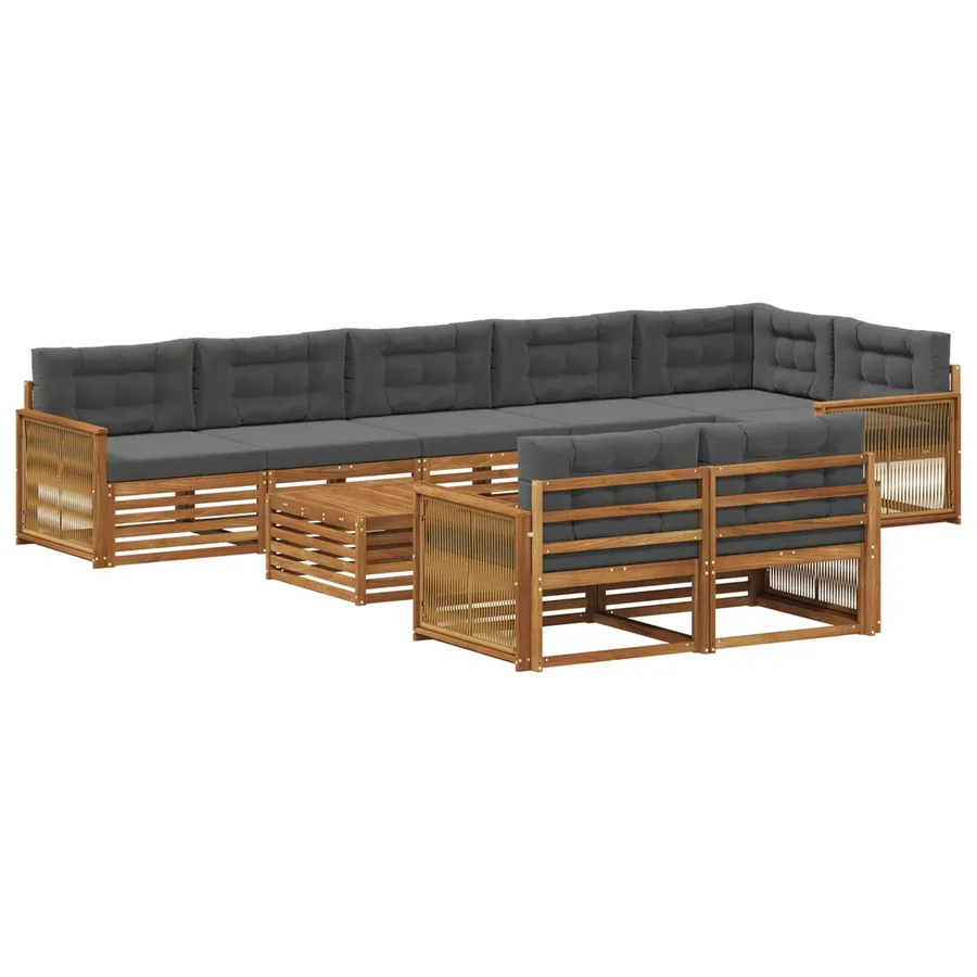 Ensemble de canapés d'extérieur avec coussin 9 pcs - 2