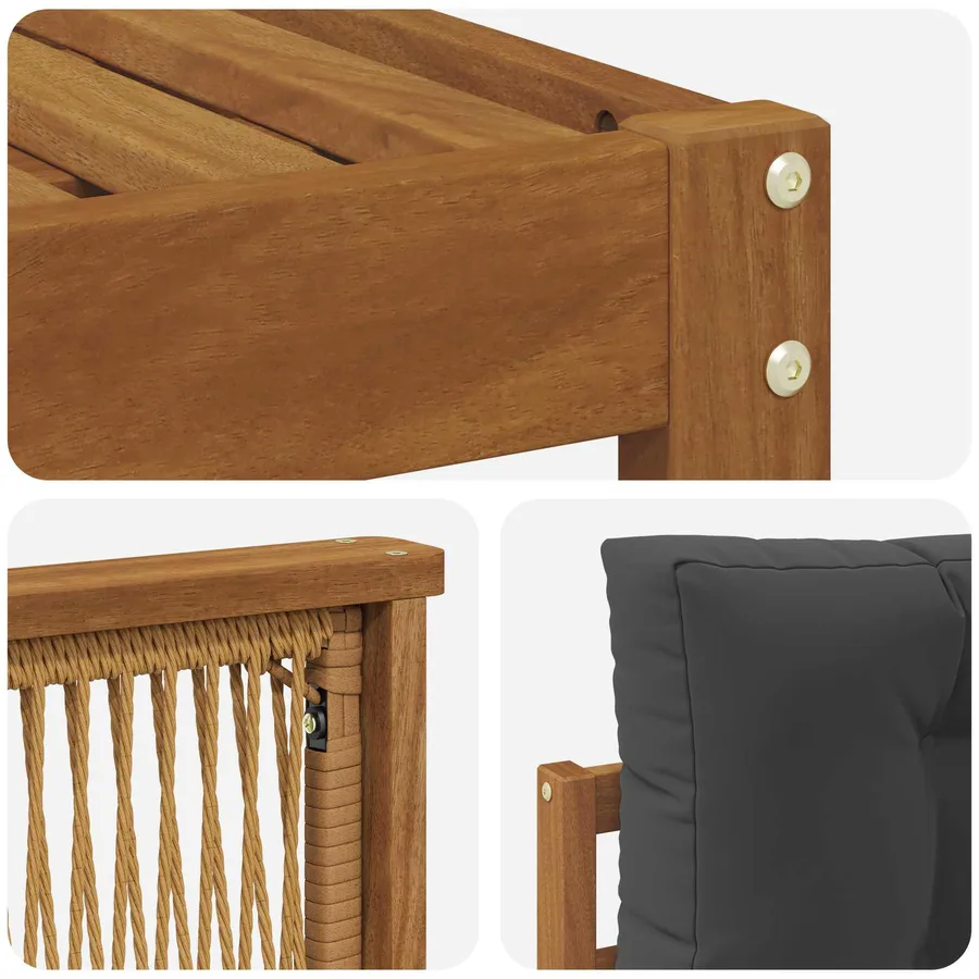 Ensemble de canapés d'extérieur avec coussin 9 pcs - 6
