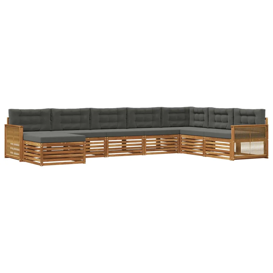 Ensemble de canapés d'extérieur 8 pcs Naturel et Anthracite - 2