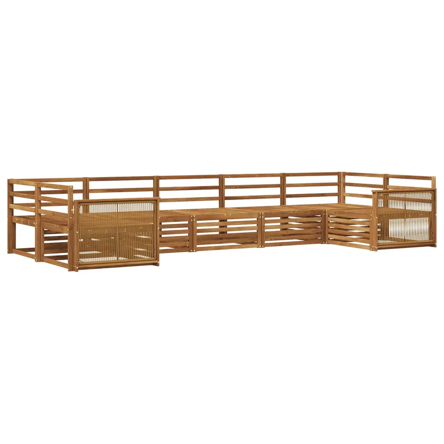 Ensemble de canapés d'extérieur 7 pcs Naturel - 2