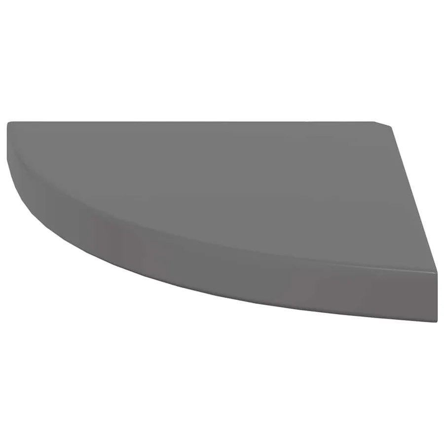 Étagères d'angle flottantes 2pcs gris brillant 35x35x3,8 cm MDF - 6