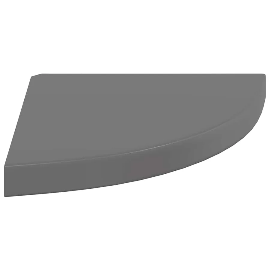 Étagères d'angle flottantes 2pcs gris brillant 35x35x3,8 cm MDF - 7