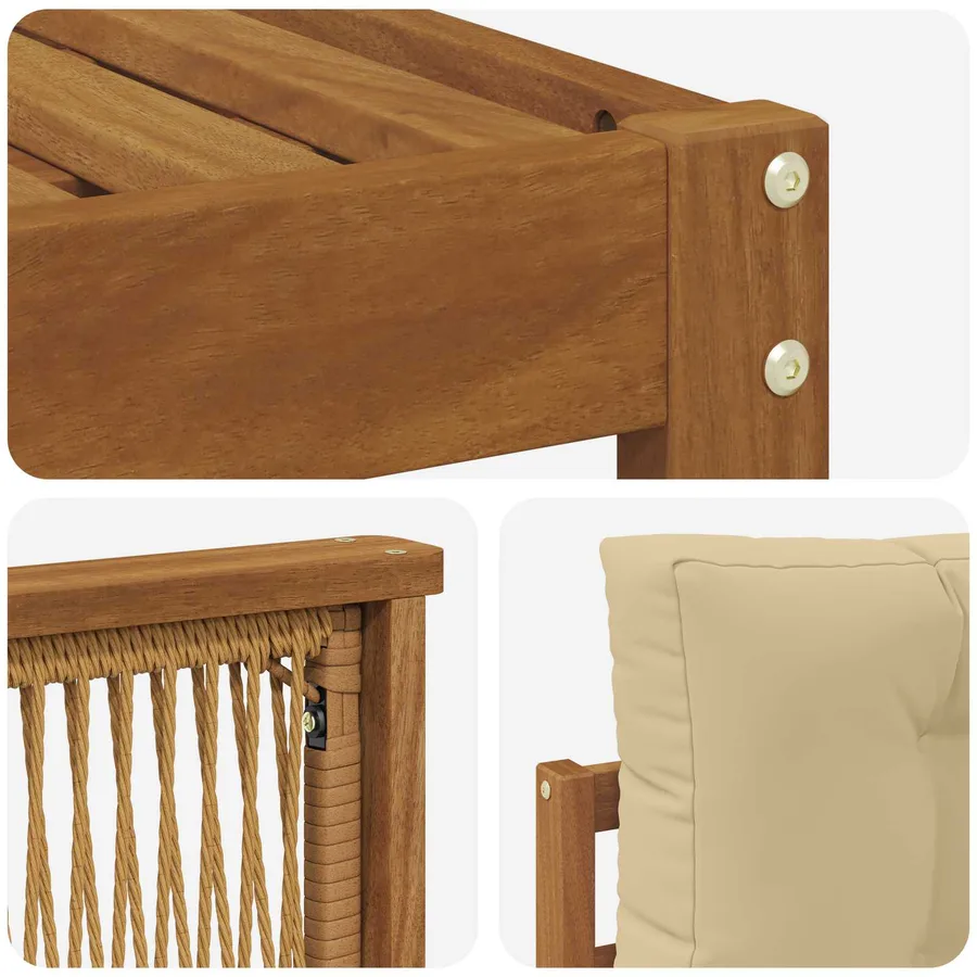 Ensemble de canapés d'extérieur 8 pcs Naturel et Beige - 5