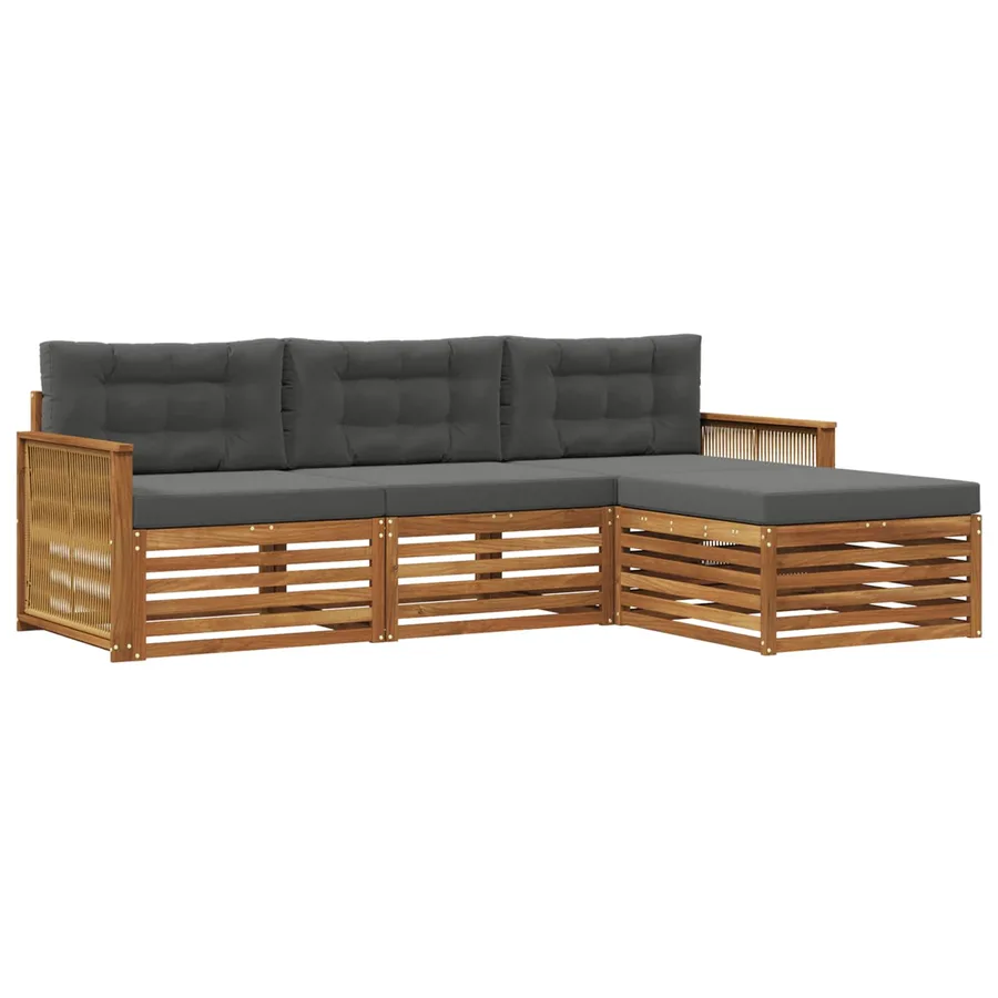 Ensemble de canapés d'extérieur Naturel et Anthracite - 2