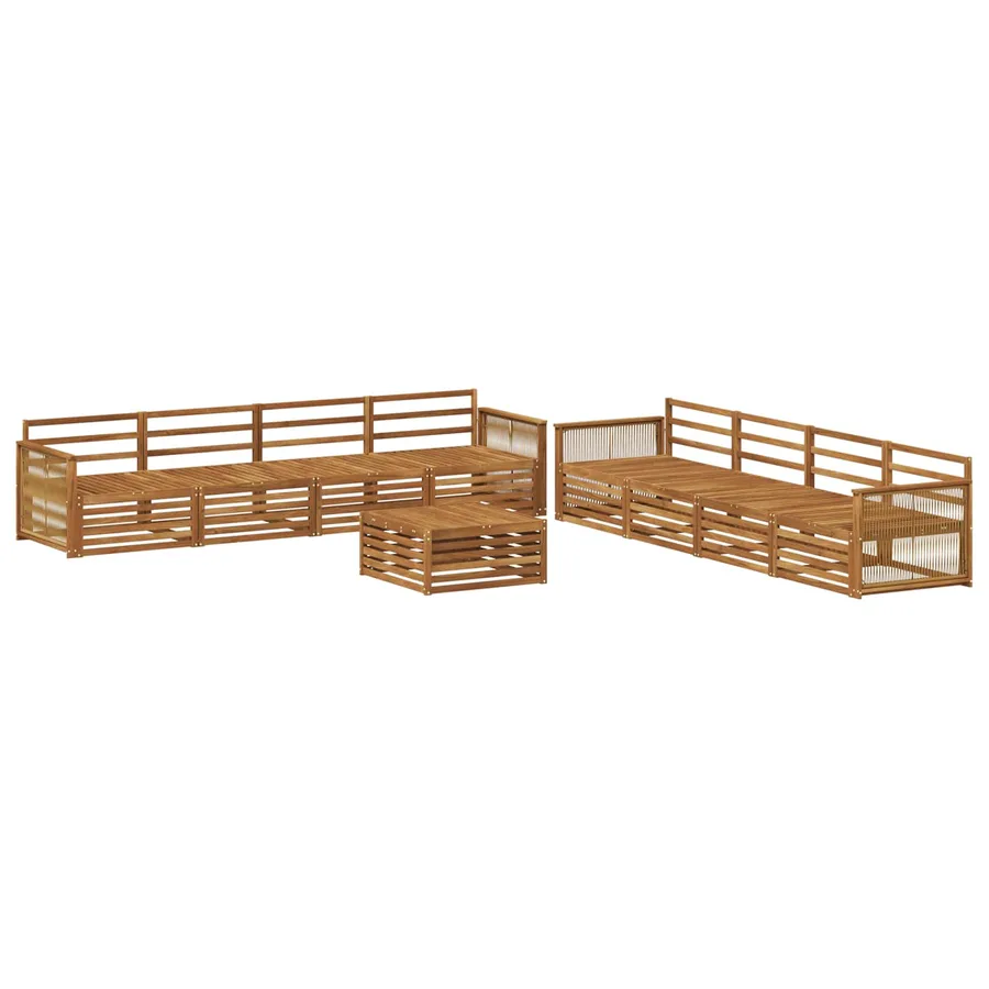 Ensemble de canapés d'extérieur 9 pcs Naturel - 2