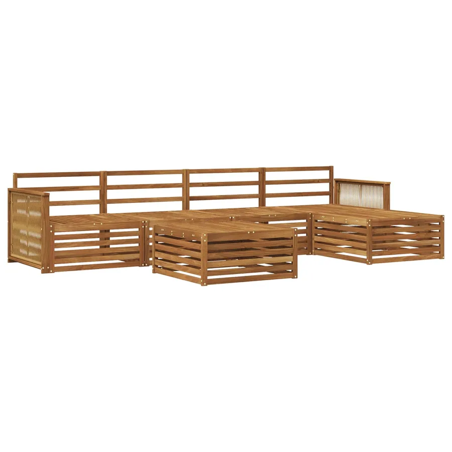 Ensemble de canapés d'extérieur 6 pcs Naturel - 2