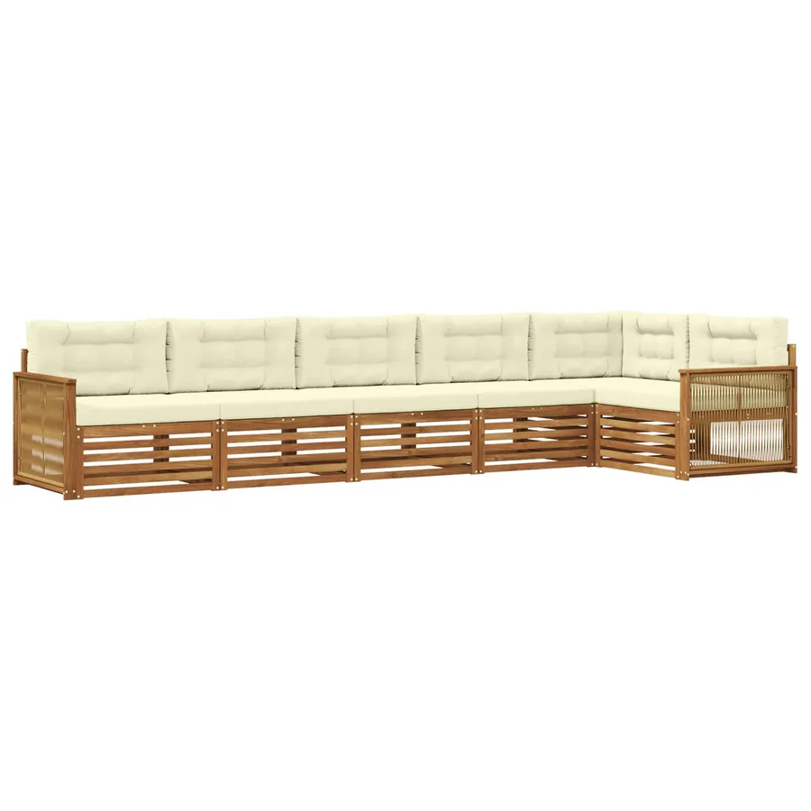 Ensemble de canapés d'extérieur 6 pcs Naturel et Crème - 2