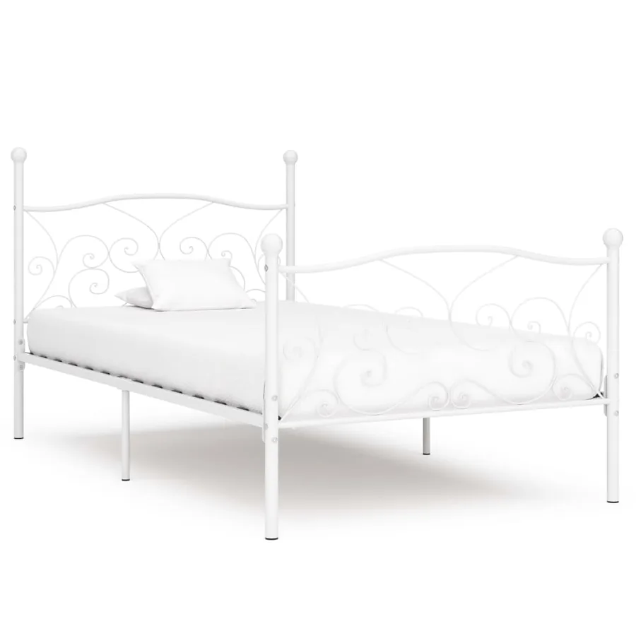 Cadre de lit sans matelas avec sommier à lattes métal 100x200cm
