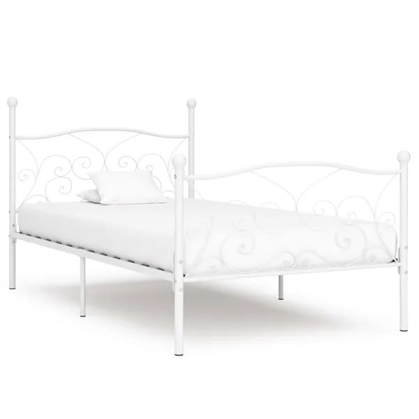 Cadre de lit sans matelas avec sommier à lattes métal 100x200cm