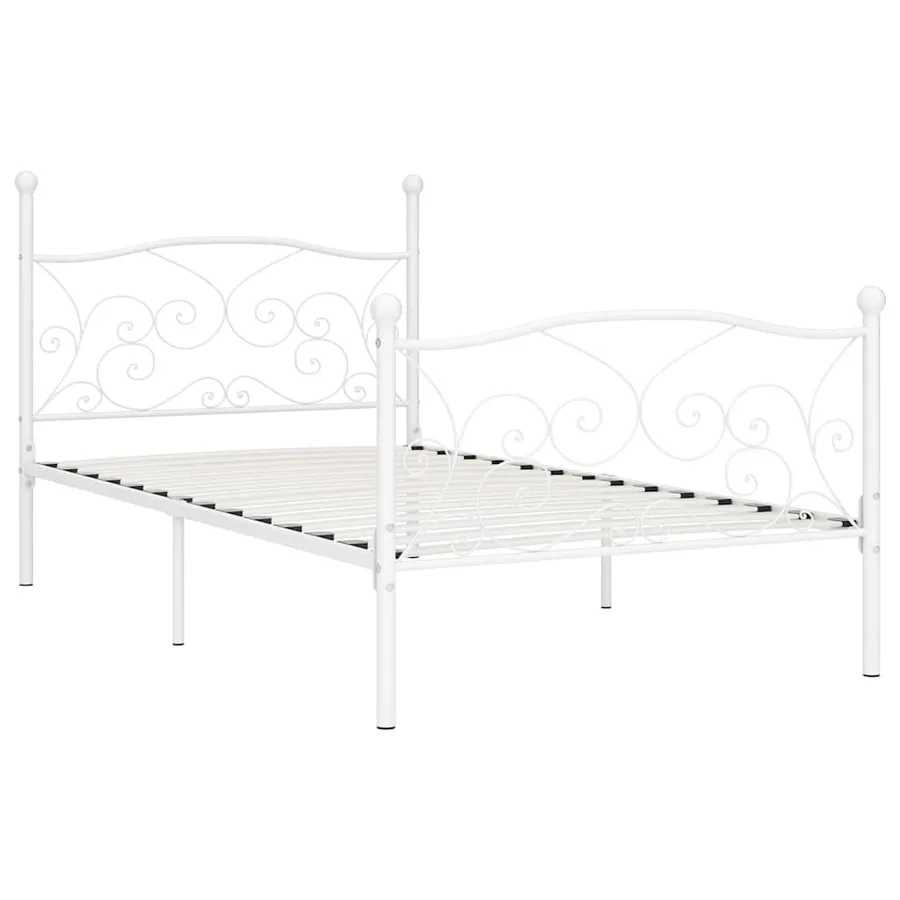 Cadre de lit sans matelas avec sommier à lattes métal 100x200cm - 2