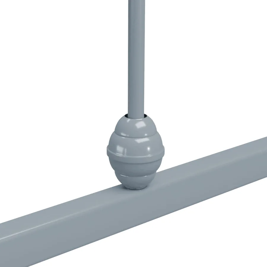 Cadre de lit sans matelas gris métal 90x200 cm - 5