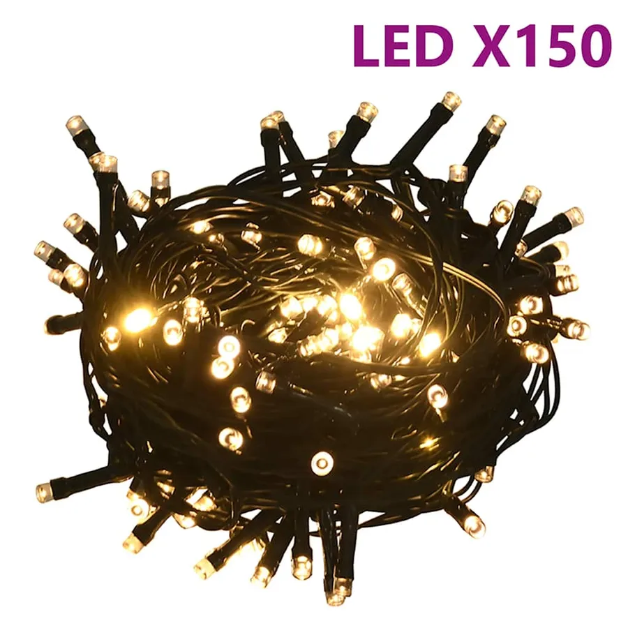 Set de boules de Noël avec pic et 150 LED 60 pcs Blanc et gris - 6