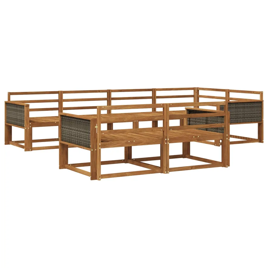 Ensemble de canapés d'extérieur 7 pcs Naturel - 2