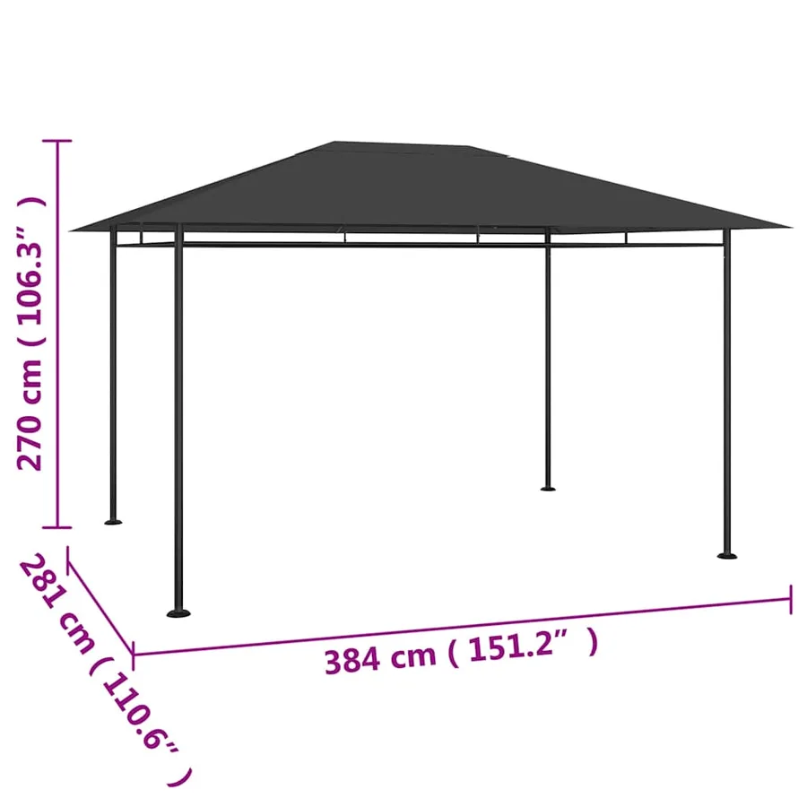 Belvédère 384x281x270 cm Anthracite 180 g/m² - 5