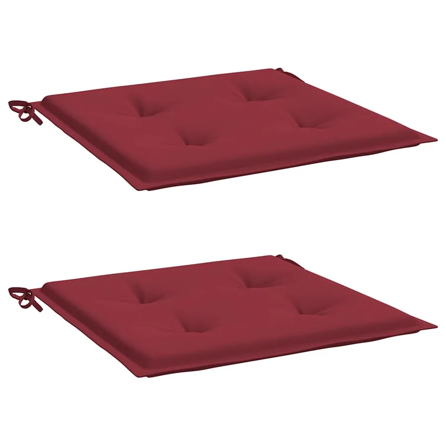 Coussins de chaise de jardin lot de 2 rouge bordeaux 40x40x4 cm - 3