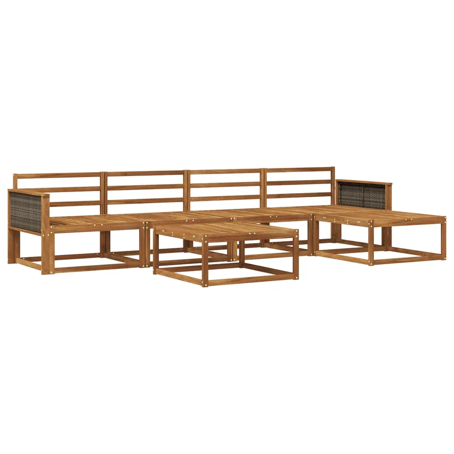 Ensemble de canapés d'extérieur 6 pcs Naturel - 2
