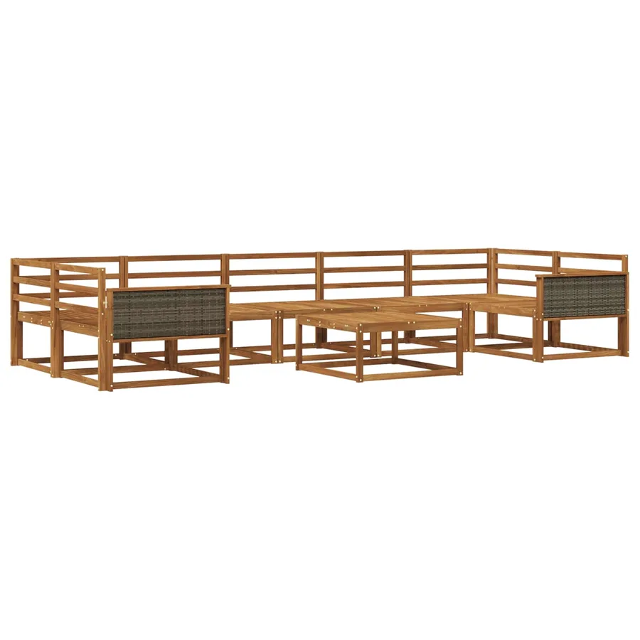 Ensemble de canapés d'extérieur 8 pcs Naturel - 2