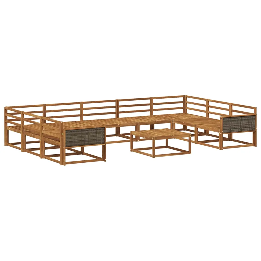 Ensemble de canapés d'extérieur 10 pcs Naturel - 2