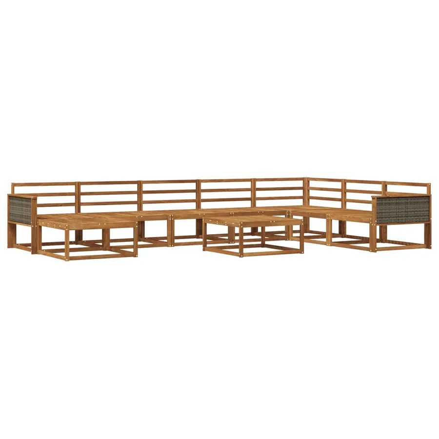 Ensemble de canapés d'extérieur 9 pcs Naturel - 2